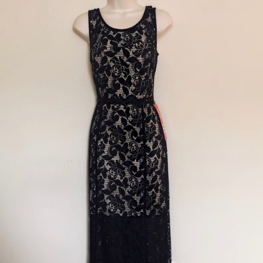 Black Lace Maxi Dress